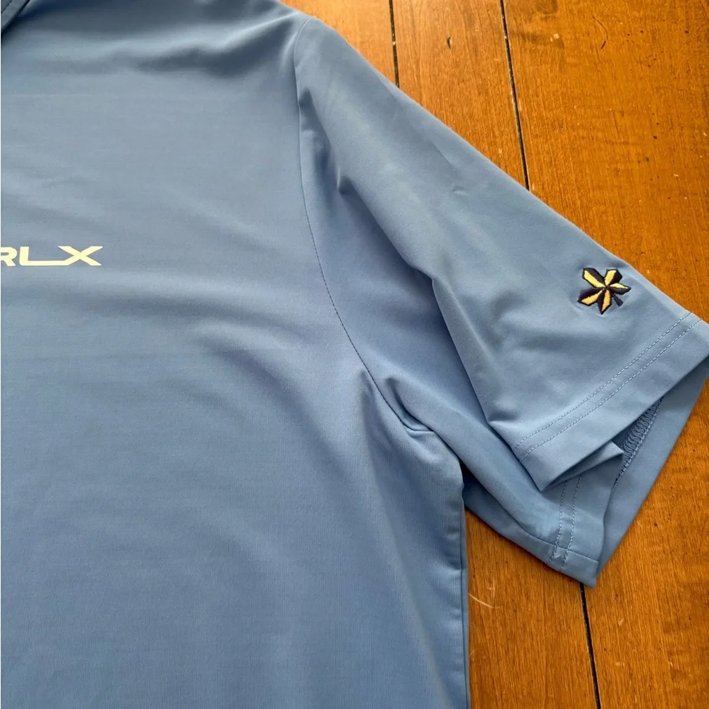 Men’s Light/ royal  Blue RLX Polo Performance Polo Shirt men’s large tour logo